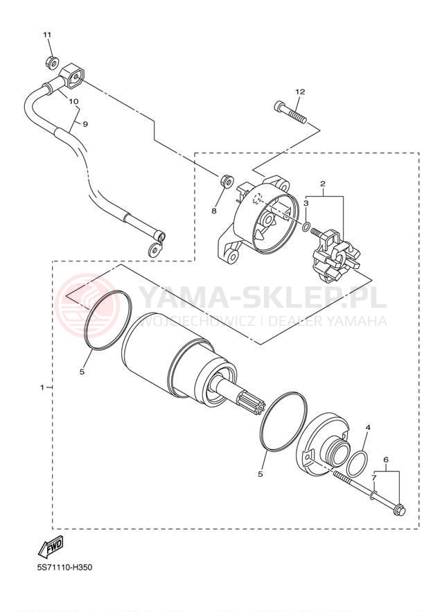 Schemat "rozrusznik" do Yamaha V STAR 950 XVS95ZCR/XVS95ZR