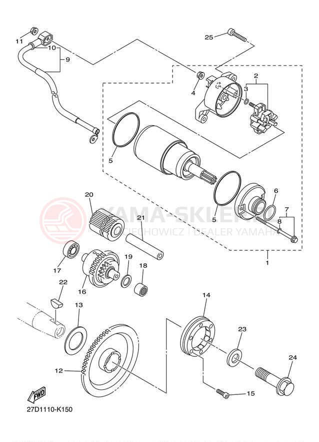 Schemat "rozrusznik" do Yamaha V STAR 1300 XVS13ABCR/XVS13ABR