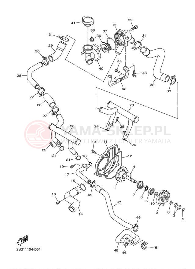 Schemat "Pompa wody" do Yamaha VMAX VMX17D/VMX17DC