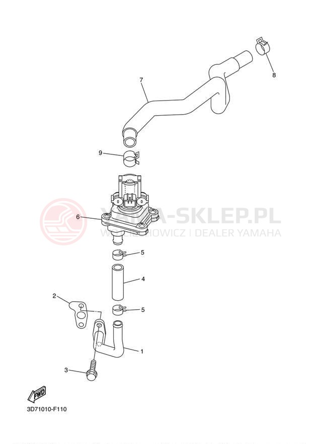 Schemat "System odbioru powietrza" do Yamaha WR250X WR25XZCW/WR25XZW