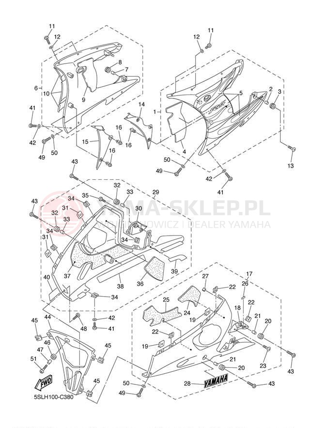 Schemat "elementy nadwozia" do Yamaha YZF-R6 YZFR6SS/YZFR6SCS