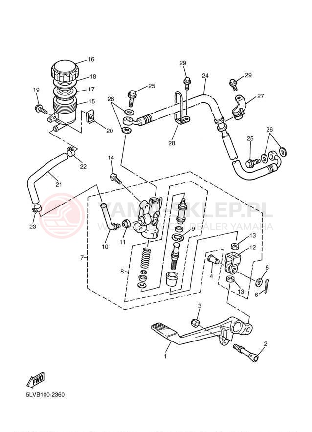 Schemat "Pompa hamulcowa tył" do Yamaha FZ1 FZS1000RC/FZS1000R
