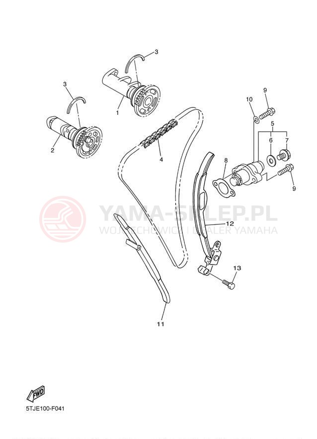 Schemat "Rozrząd - łańcuszek" do Yamaha WR450F WR450FB