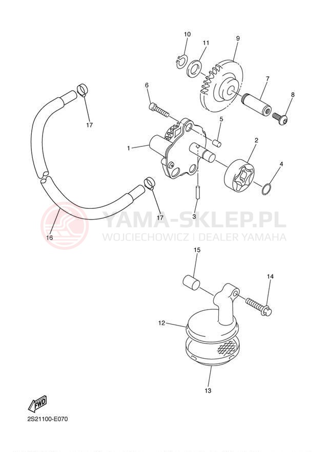 Schemat "Pompa olejowa" do Yamaha YZ450F YZ450FYL/YZ450FYW