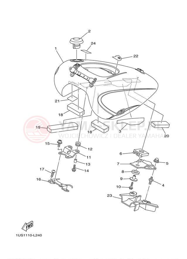 Schemat "zbiornik paliwa" do Yamaha RAIDER SCL XV19SCLDC/XV19SCLD