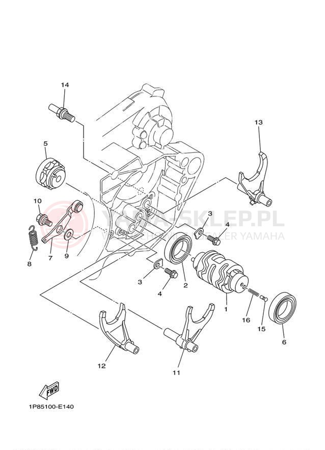 Schemat "Wodziki, automat" do Yamaha YZ250 YZ250D2