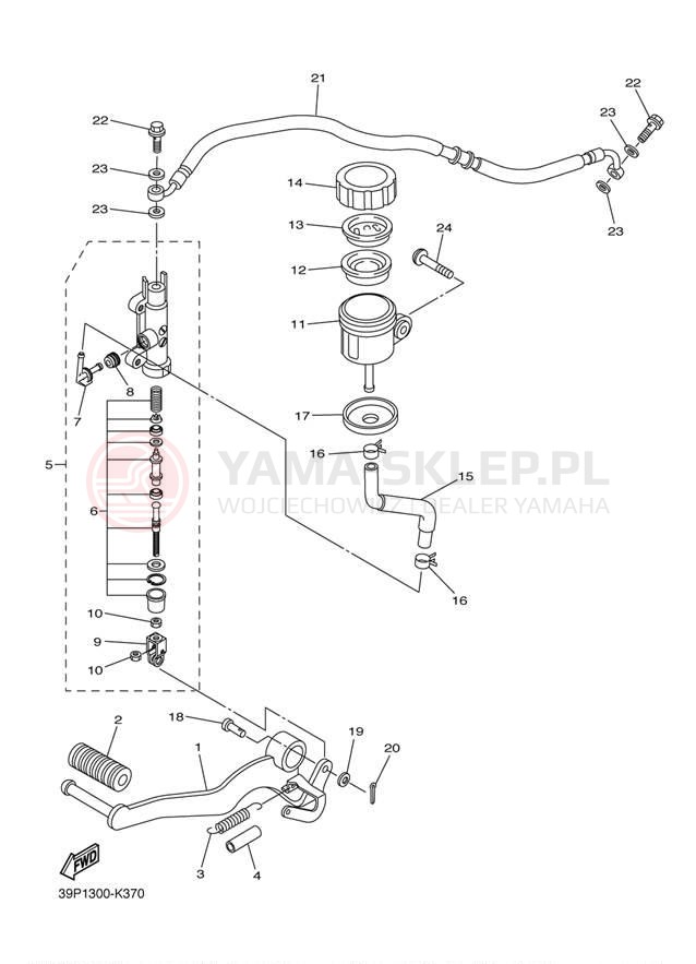 Schemat "Pompa hamulcowa tył" do Yamaha FZ8 FZ8NBG/FZ8NBCG