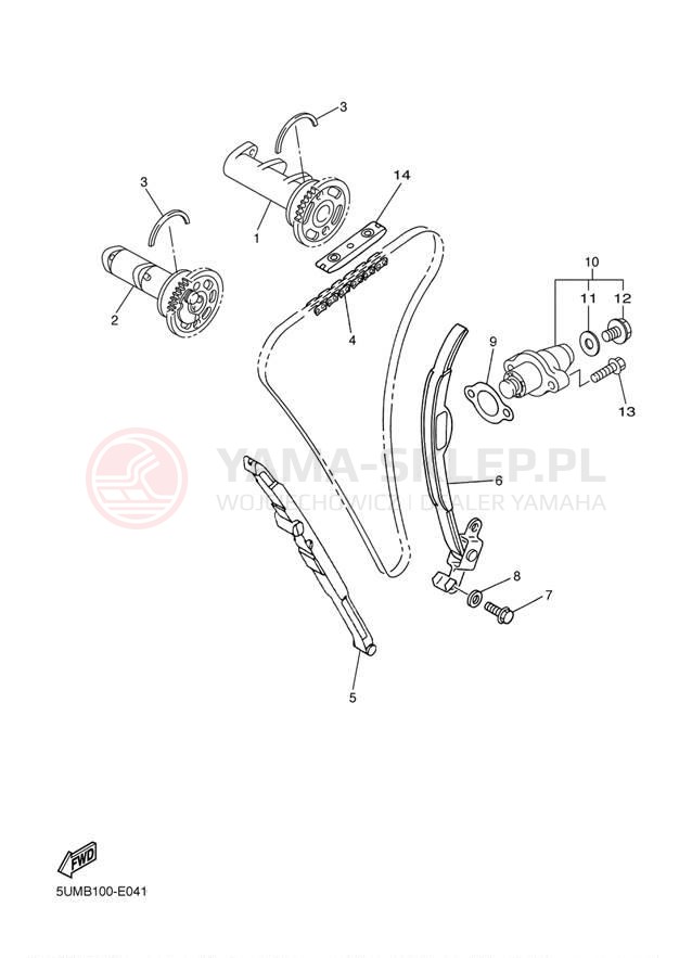 Schemat "Rozrząd - łańcuszek" do Yamaha WR250F WR250FB