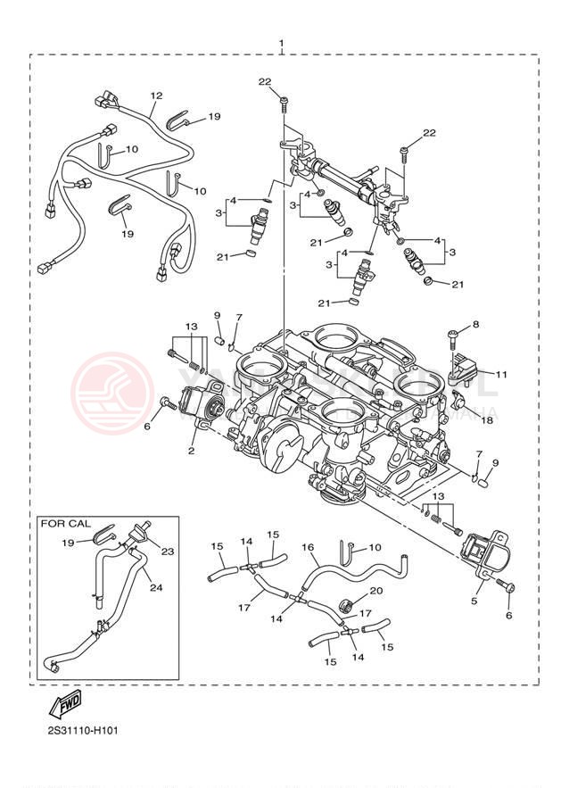 Schemat "Wtrysk paliwa" do Yamaha VMAX VMX17ZCR/VMX17ZR
