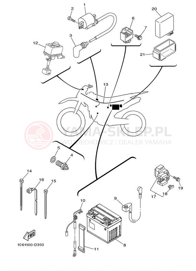 Schemat "układ elektryczny" do Yamaha TTR230 TTR230B