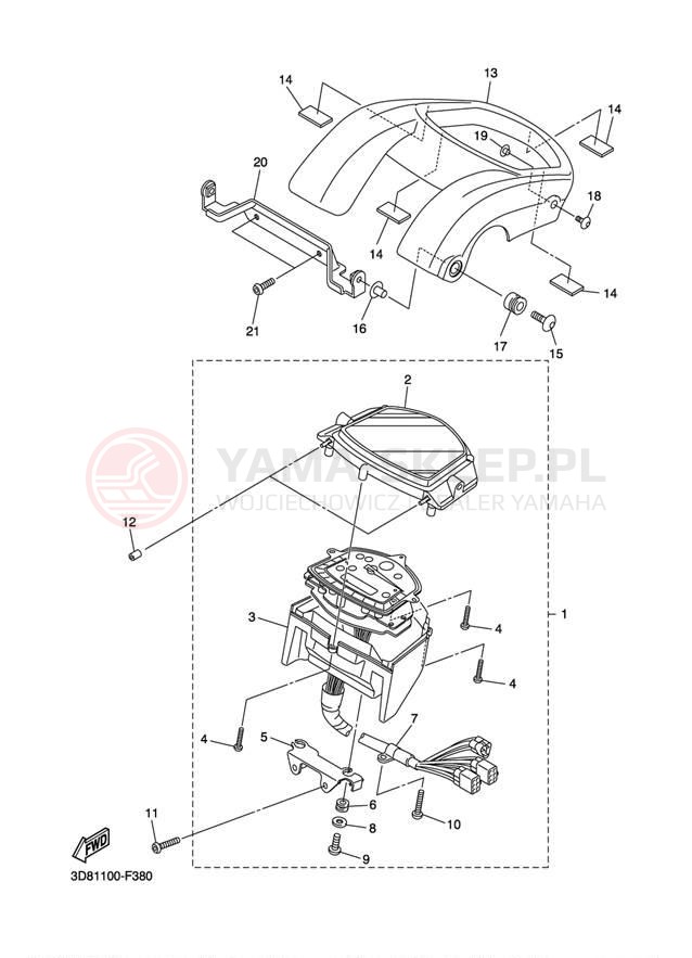Schemat "licznik" do Yamaha V STAR 1300 XVS13AAB/XVS13AACB