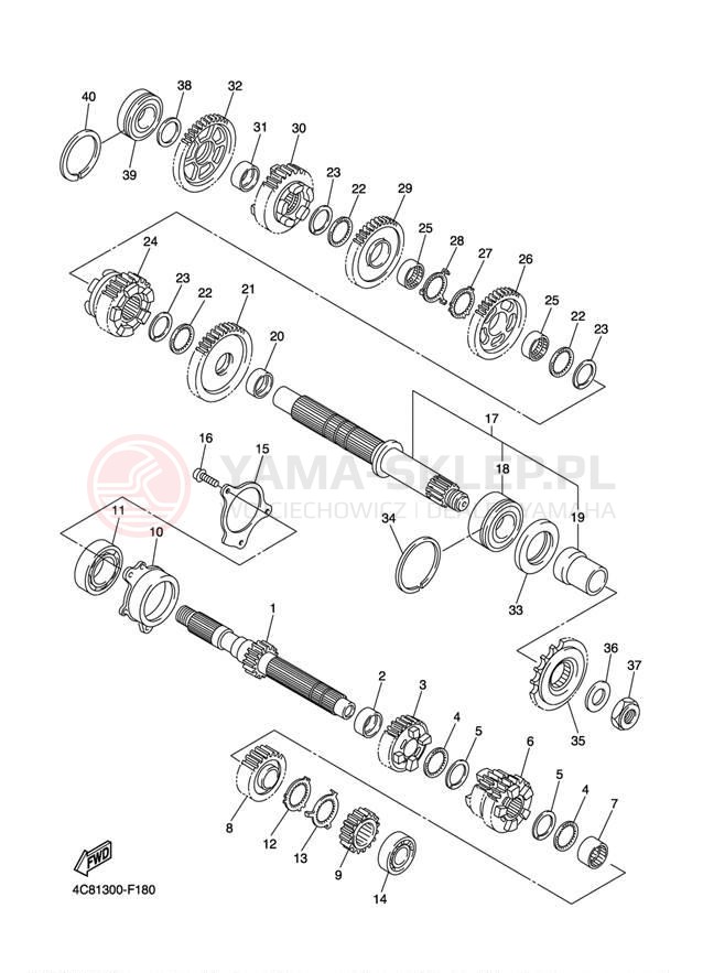Schemat "Skrzynia biegów " do Yamaha FZ8 FZ8NACB/FZ8NAB