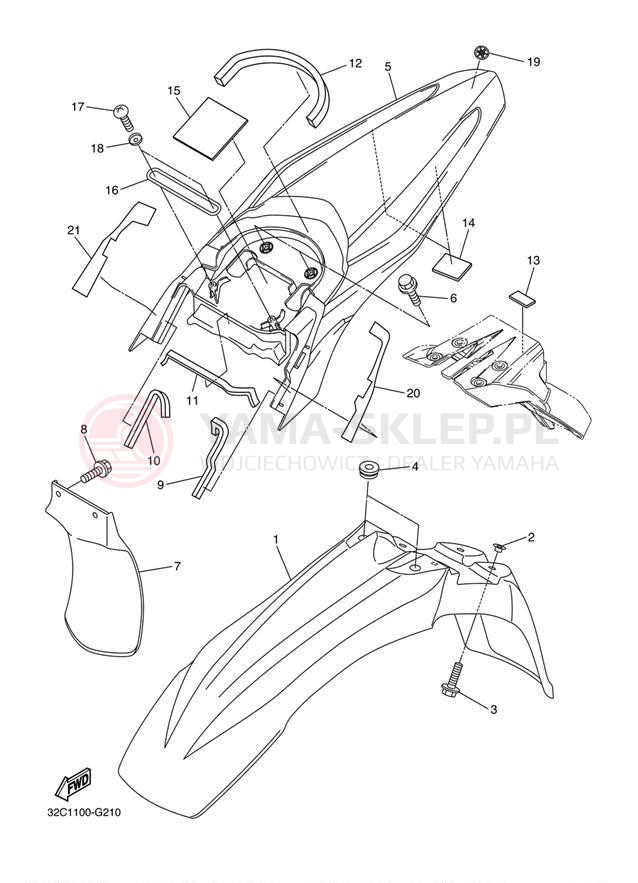 Schemat "błotnik" do Yamaha WR25RB WR25RBCL/WR25RBL