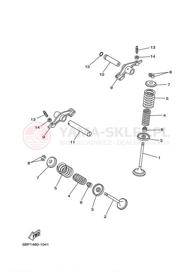 Schemat "zawory" do Yamaha XT250 XT250DC/XT250D