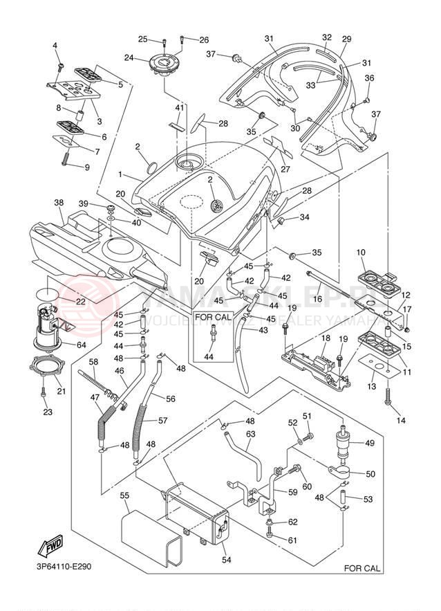 Schemat "zbiornik paliwa" do Yamaha FJR1300A FJR13ABCL/FJR13ABL