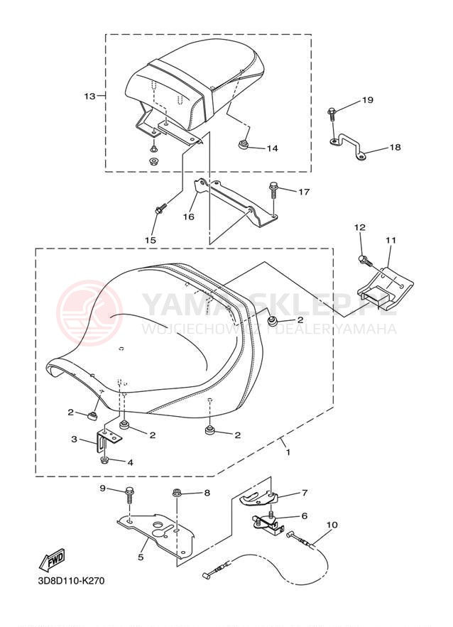 Schemat "siedzenie" do Yamaha V STAR 1300 XVS13AAB/XVS13AACB