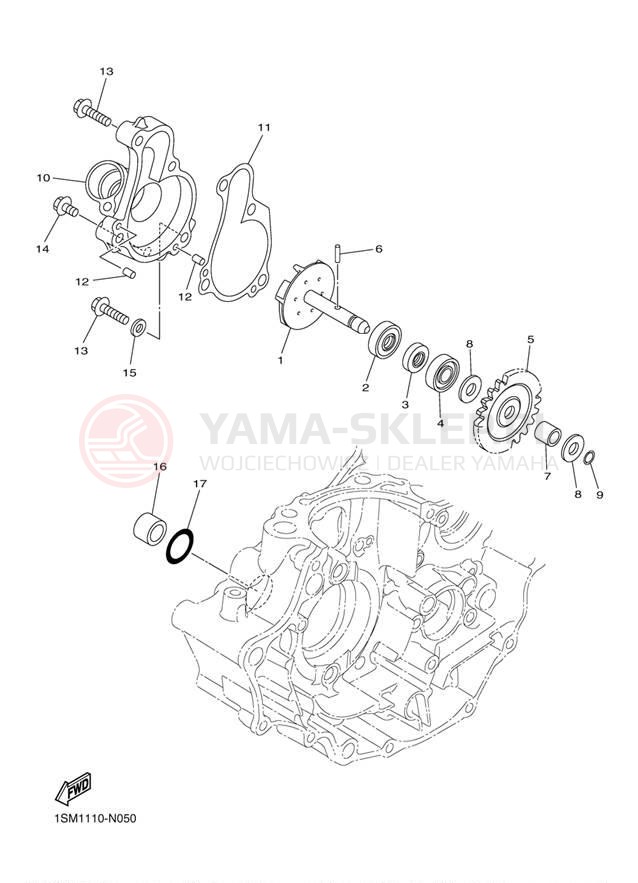 Schemat "Pompa wody" do Yamaha YZ250FE YZ250FEL/YZ250FEW