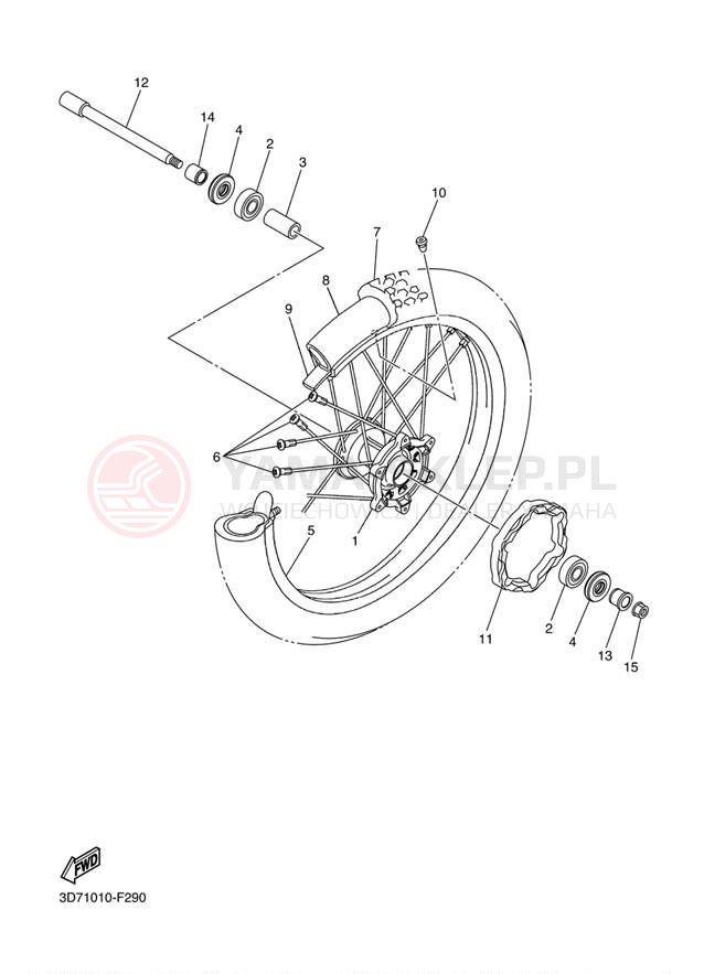 Schemat "Koło przód" do Yamaha WR25R WR25RE/WR25REC