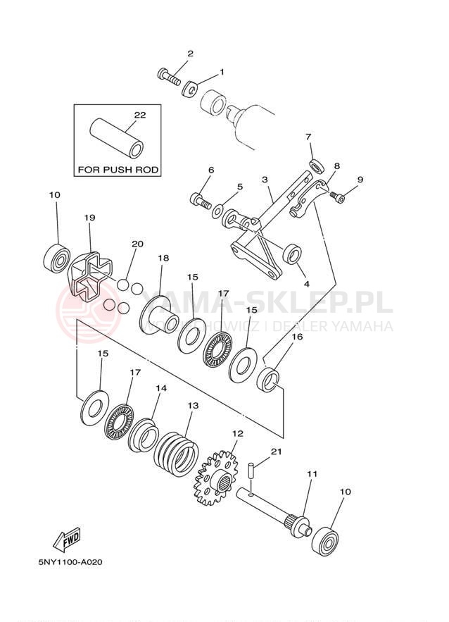 Schemat "Dźwignia zmiany biegów" do Yamaha YZ125 YZ125E2