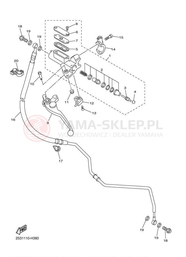 Schemat "Pompa hamulcowa przednia" do Yamaha VMAX VMX17ACG/VMX17AG