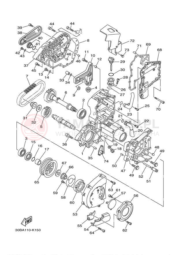 Schemat "Przeniesienie napędu" do Yamaha RAIDER XV19CAO/XV19CACO