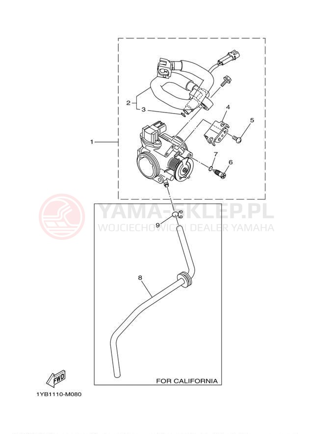 Schemat "Wtrysk paliwa" do Yamaha XT250 XT250DC/XT250D