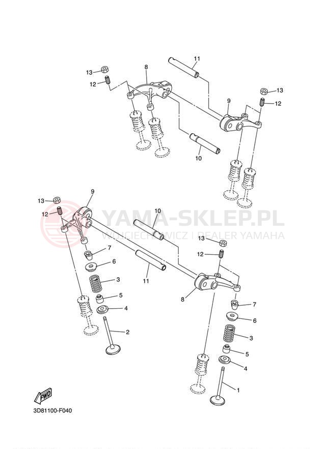 Schemat "zawory" do Yamaha V STAR 1300 XVS13ABCR/XVS13ABR