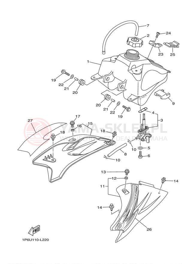 Schemat "zbiornik paliwa" do Yamaha TTR50E TTR50EB