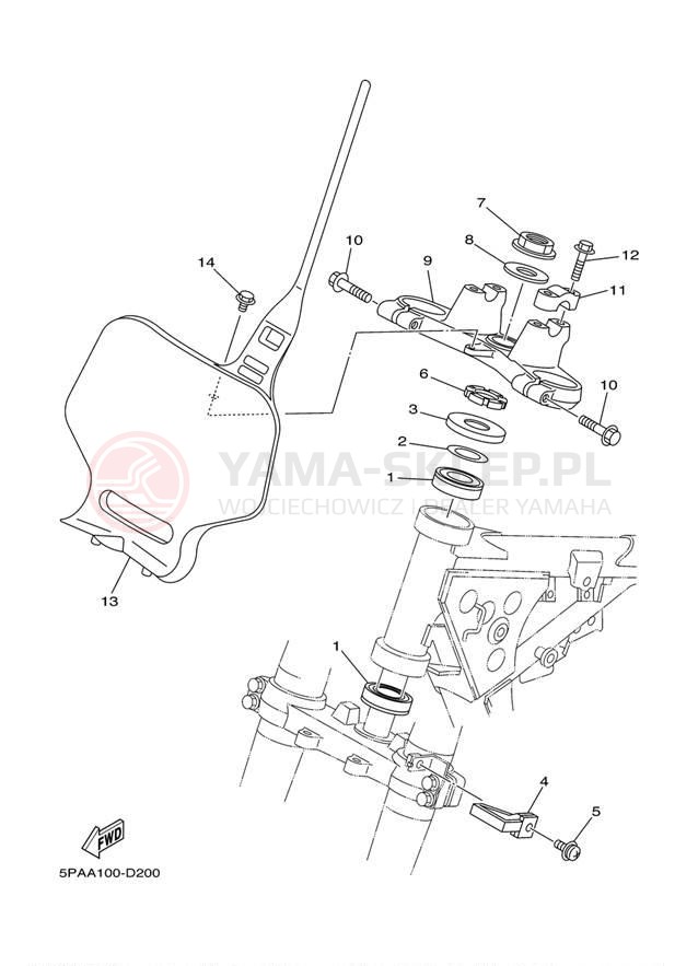 Schemat "Półki zawieszenia" do Yamaha YZ85 YZ85D
