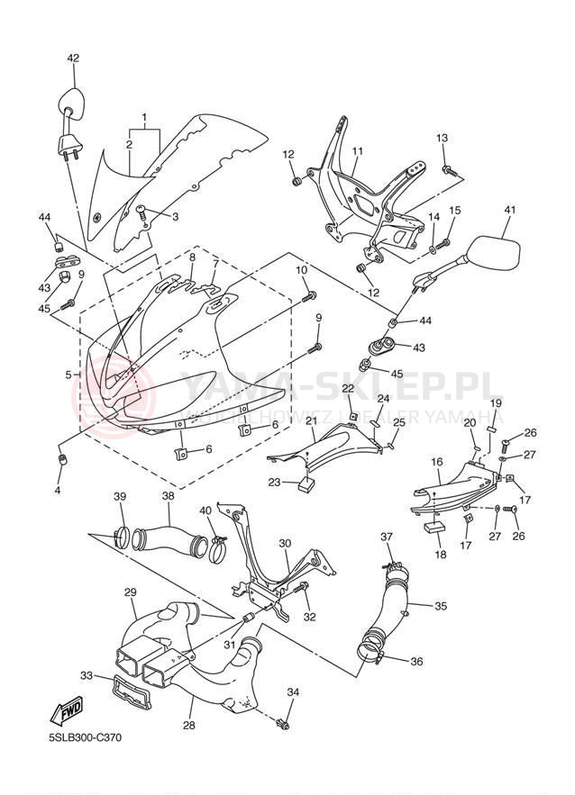 Schemat "elementy nadwozia" do Yamaha YZF-R6 YZFR6SS/YZFR6SCS