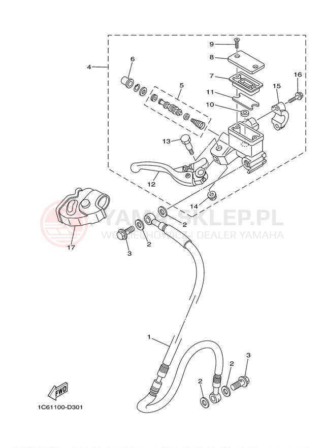 Schemat "Pompa hamulcowa przednia" do Yamaha TTR230 TTR230B