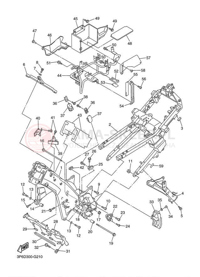 Schemat "rama" do Yamaha FJR1300A FJR13ABCL/FJR13ABL