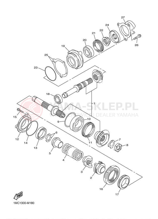 Schemat "Przeniesienie napędu" do Yamaha FJR1300A FJR13ADG/FJR13ADCG