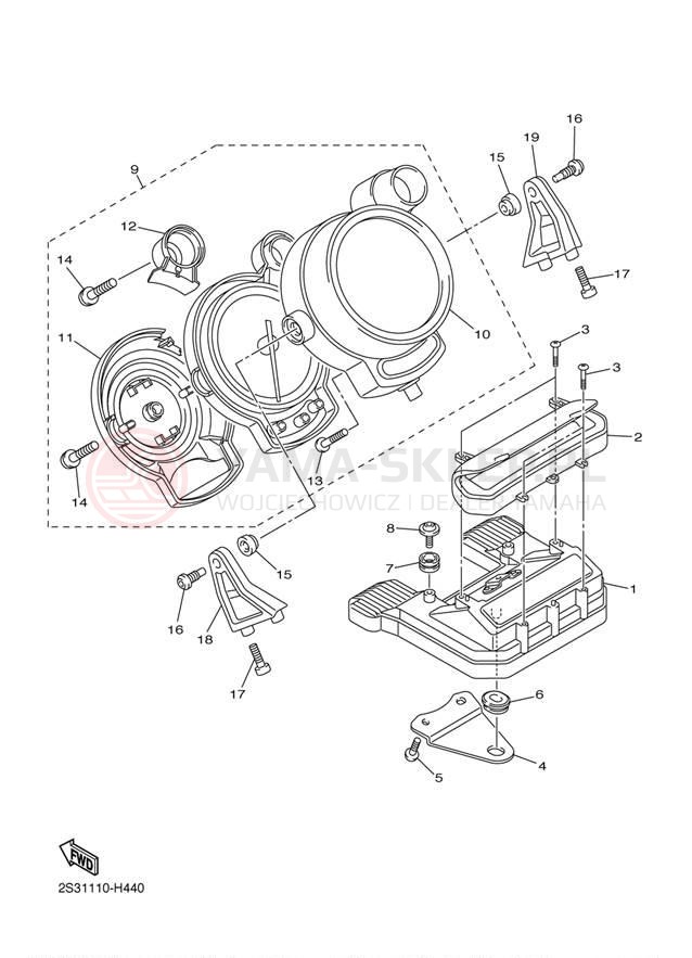 Schemat "licznik" do Yamaha VMAX VMX17ZCR/VMX17ZR