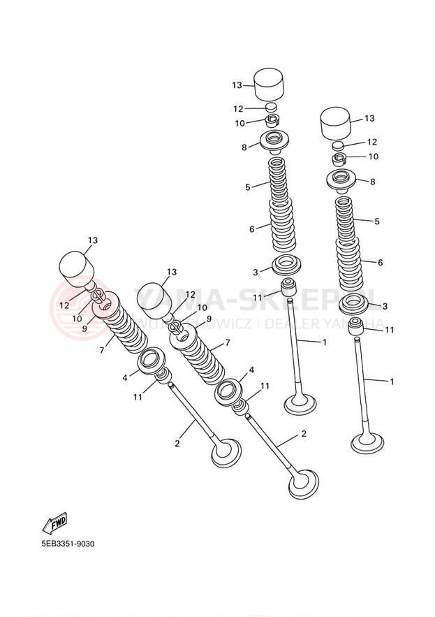Schemat "zawory" do Yamaha R6 YZFR6SRC/YZFR6SR