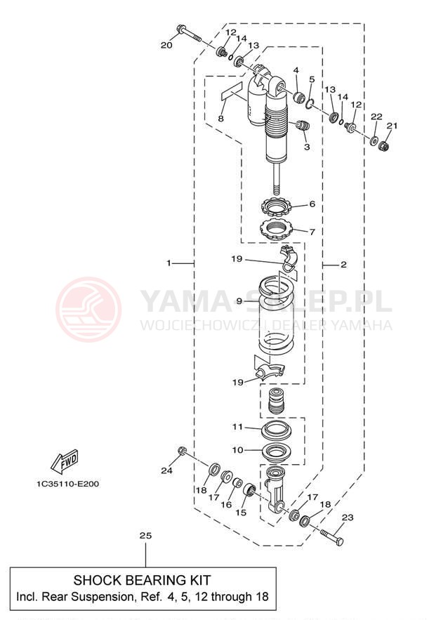 Schemat "zawieszenie tył" do Yamaha YZ125 YZ125Z
