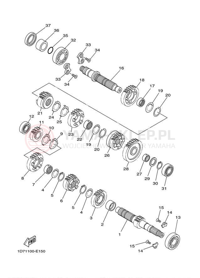 Schemat "Skrzynia biegów " do Yamaha RAIDER XV19CBCS/XV19CBS