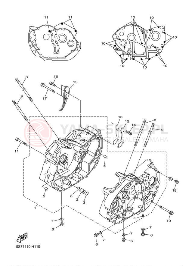 Schemat "Obudowa silnika" do Yamaha V STAR 950 XVS95ER/XVS95ECR