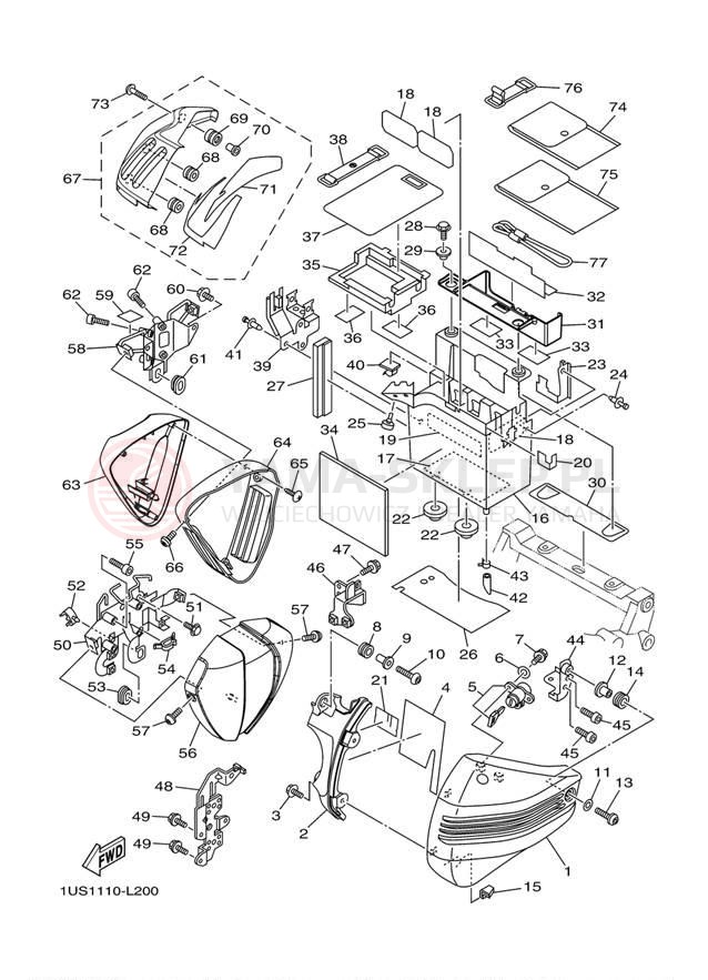 Schemat "Pokrywa boczna" do Yamaha RAIDER SCL XV19CBCO/XV19CBO