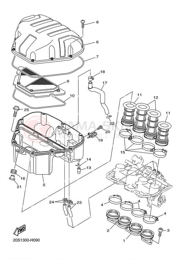 Schemat "Wtrysk paliwa" do Yamaha FZ6R FZ6RZCB/FZ6RZB