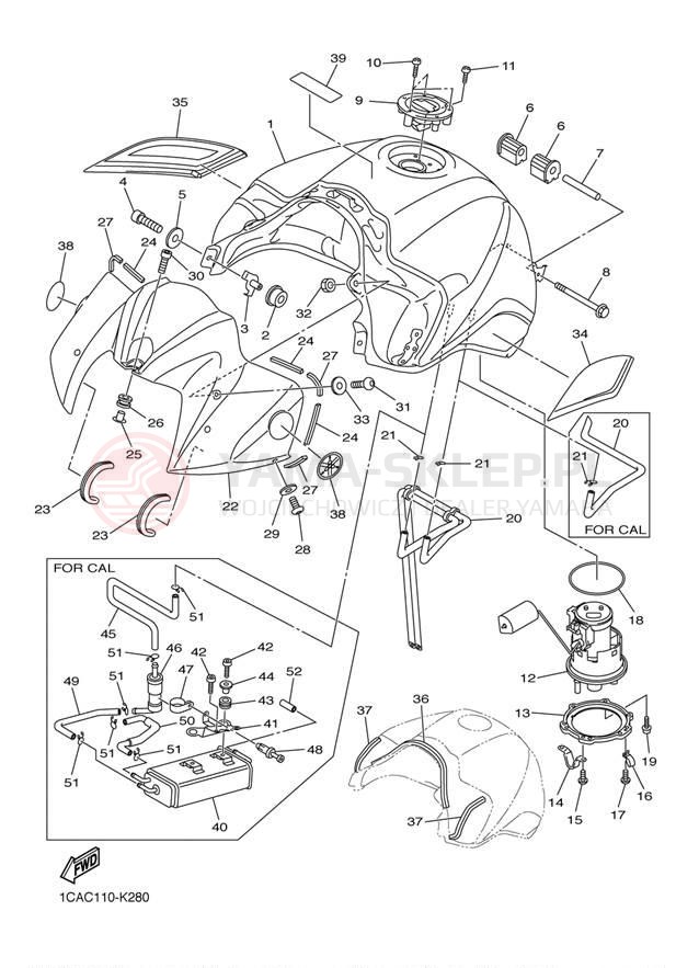 Schemat "zbiornik paliwa" do Yamaha FZ1 FZS10ACS/FZS10AS