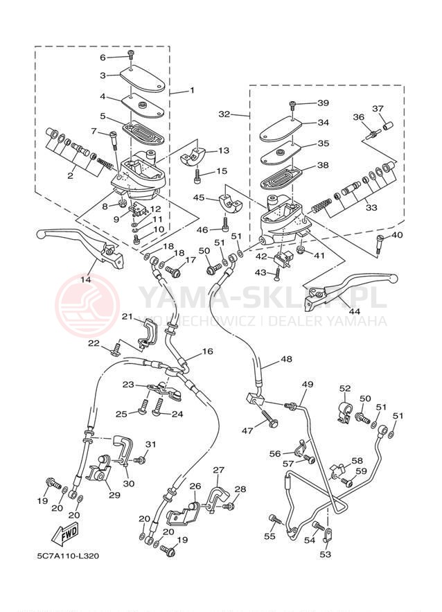 Schemat "Pompa hamulcowa przednia" do Yamaha RAIDER S XV19CSBCB/XV19CSBB