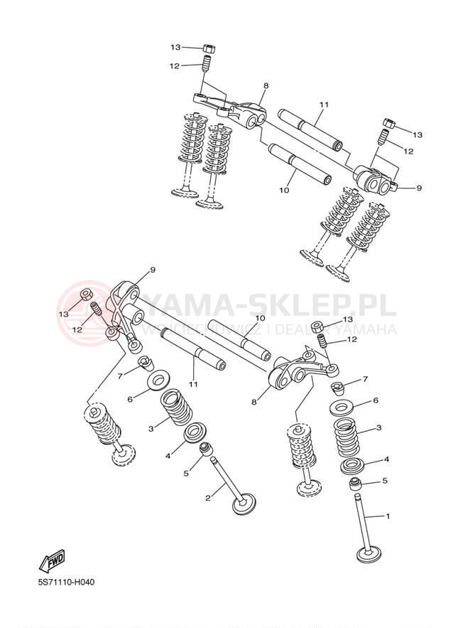 Schemat "zawory" do Yamaha V STAR 950 XVS95YB/XVS95YCB