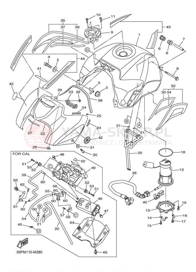 Schemat "zbiornik paliwa" do Yamaha FZ8 FZ8NDC/FZ8ND