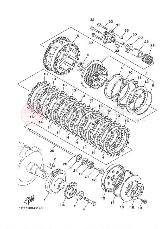 Schemat "sprzęgło" do Yamaha ROADLINER S XV19SZL/XV19SZCL