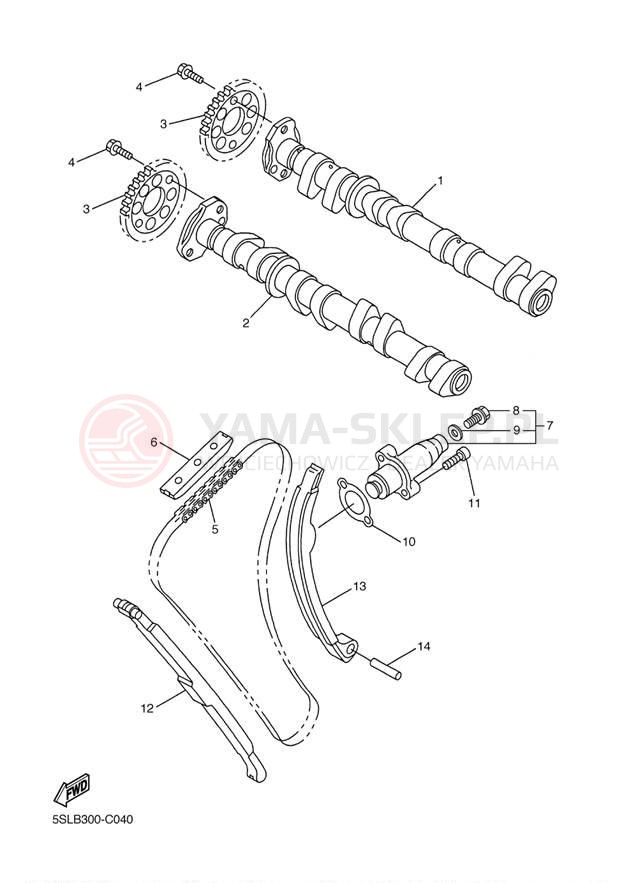 Schemat "Rozrząd - łańcuszek" do Yamaha YZF-R6 YZFR6SS/YZFR6SCS