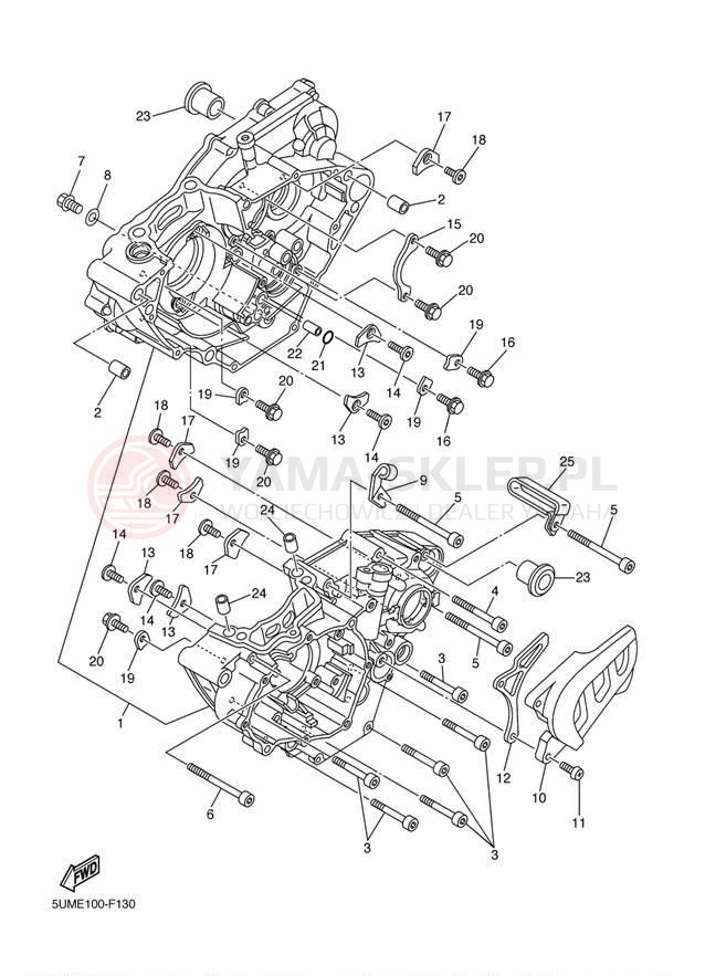 Schemat "Obudowa silnika" do Yamaha WR250F WR250FY