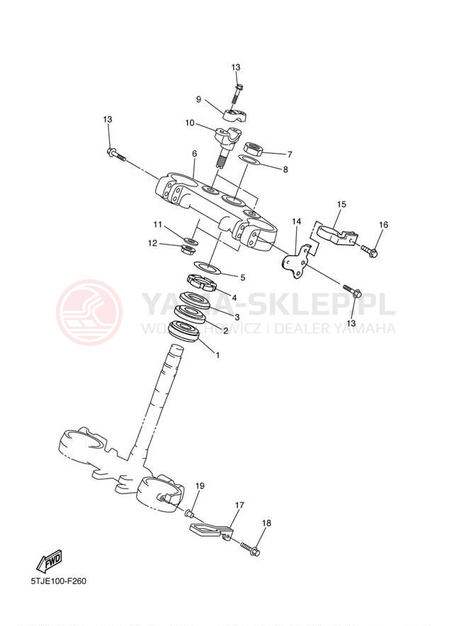 Schemat "Półki zawieszenia" do Yamaha WR450F WR450FY