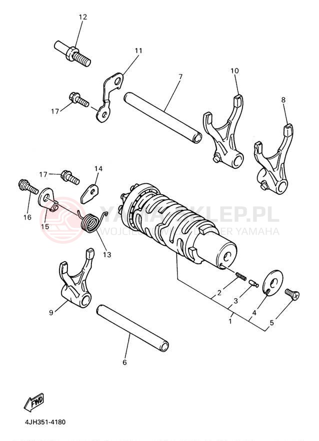 Schemat "Wodziki, automat" do Yamaha YZF600R YZF600RS/YZF600RSC