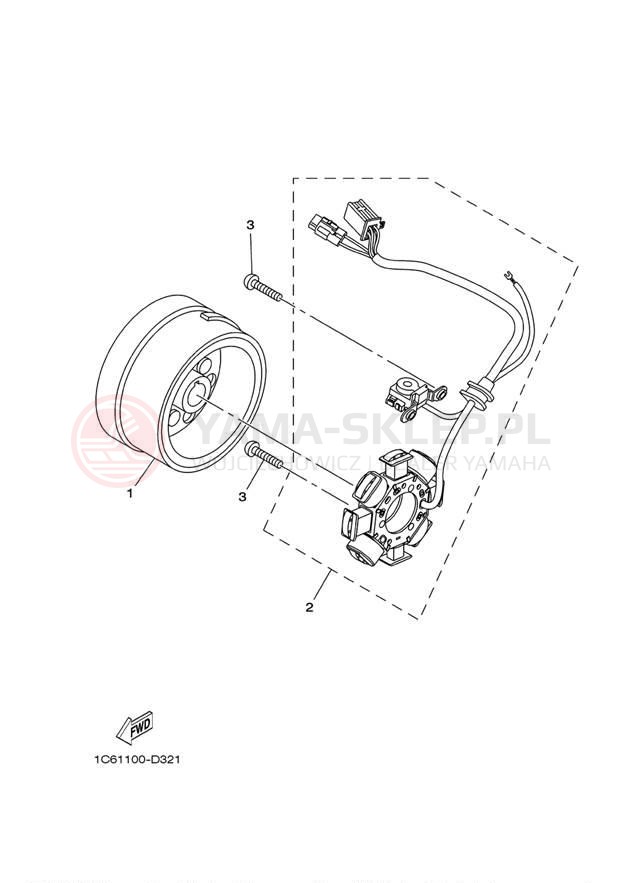 Schemat "prądnica" do Yamaha TTR230 TTR230A